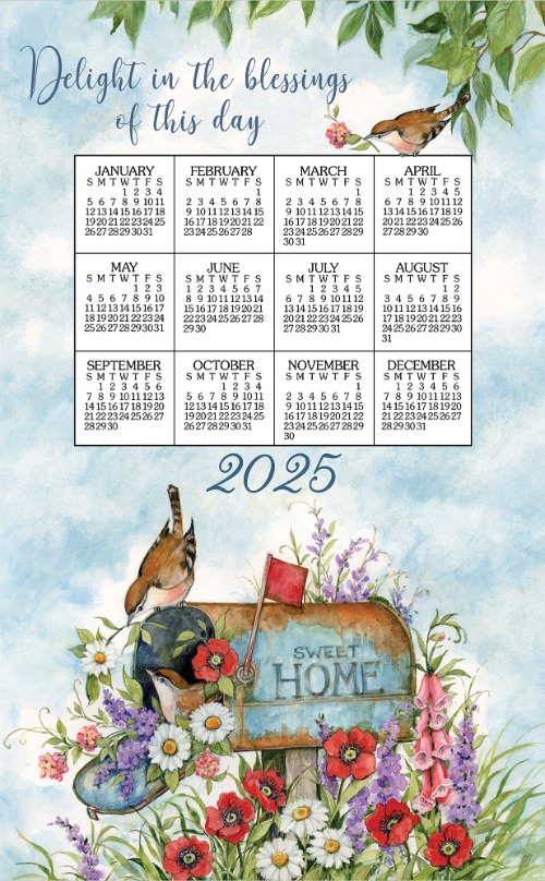 2025 Calendar Towel (3470) Floral Mailbox