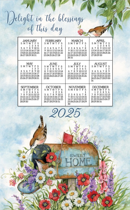 2025 Calendar Towel (3470) Floral Mailbox (WERE $9.99 NOW $4.99)