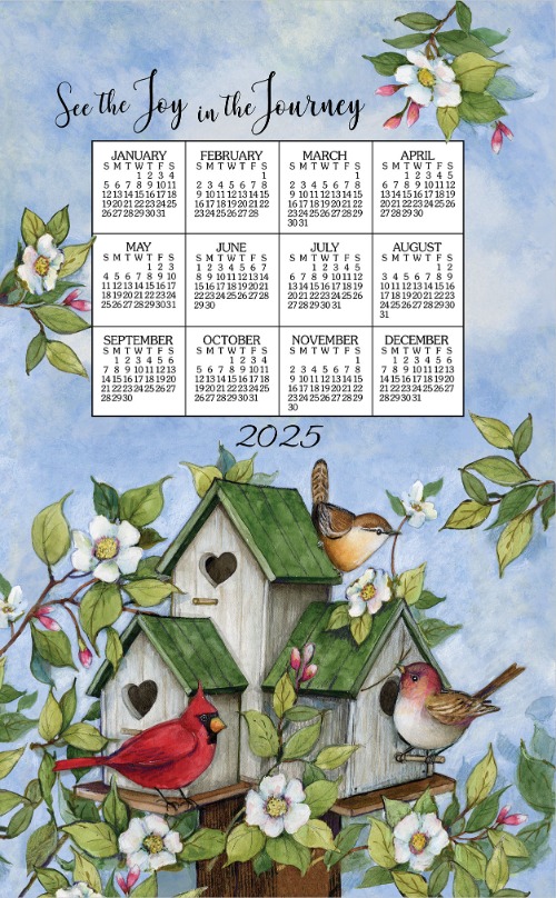 2025 Calendar Towel (3472) Birdhouses