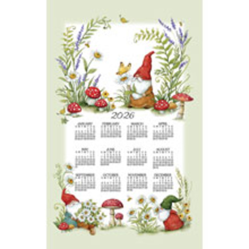 2026 Calendar Towel (3562) Garden Gnomes (Shipping in June)