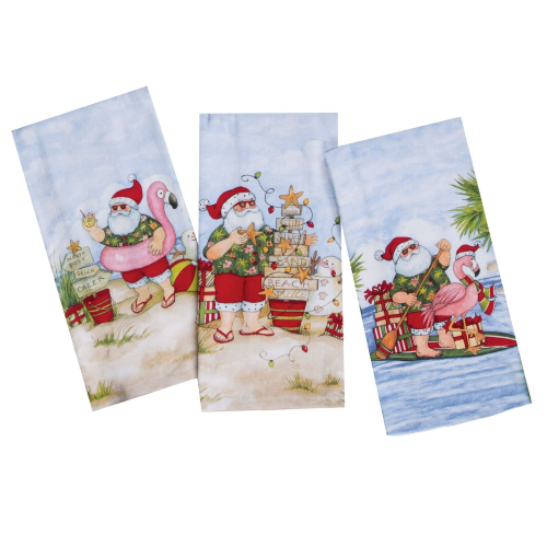 Kay Dee (H6661) Beach Santa 3 Assorted Dual Purpose Terry Towels