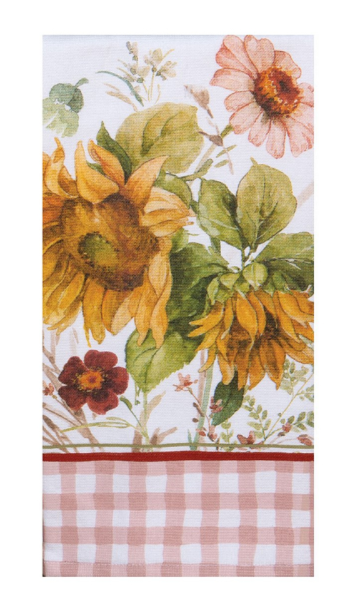 Kay Dee (H6856) Sunflower Whispers Floral Dual Purpose Terry Towel