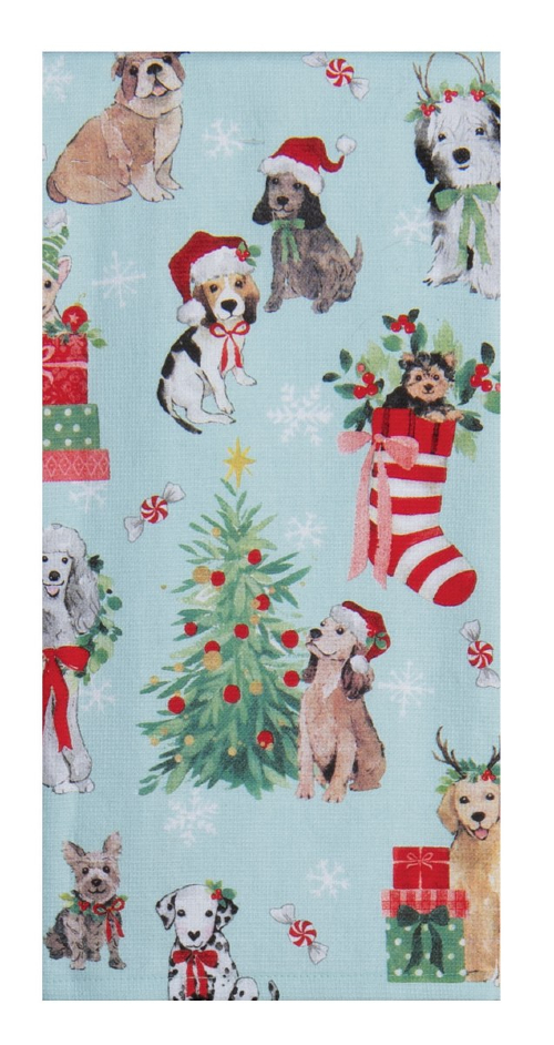 Kay Dee (H6873) Santa Paws Toss Pups Dual Purpose Terry Towel