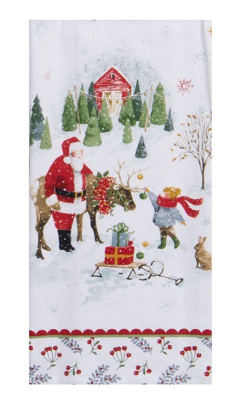 Kay Dee (H7039) Magical Winterland Santa Dual Purpose Terry Towel