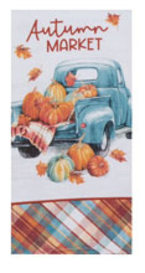 Kay Dee (H7090) Harvest Pumpkin Autumn Market Dual Purpose Terry Towel