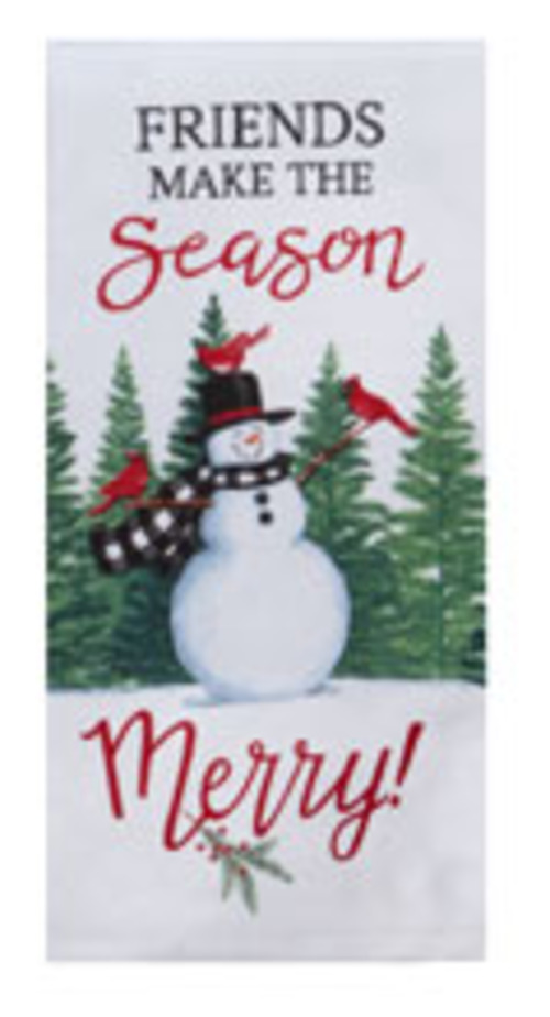 Kay Dee (H7100) Winter Cardinal Snowman Dual Purpose Terry Towel