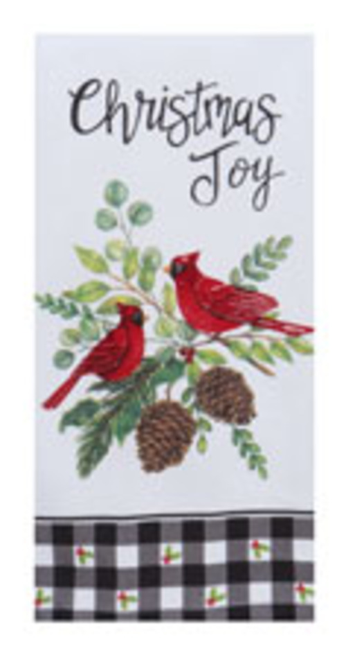 Kay Dee (H7107) Winter Cardinal Christmas Joy Dual Purpose Terry Towel