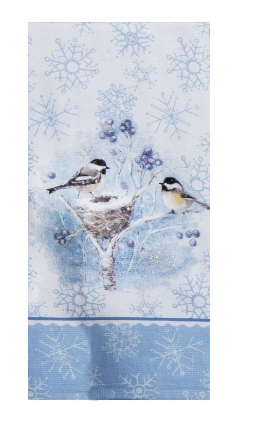 Kay Dee (H7159) Let it Snow Chickadee Dual Purpose Terry Towel