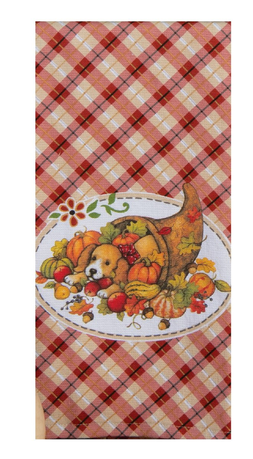 Kay Dee (H7180) Fetching Fall Cornucopia Dual Purpose Terry Towel