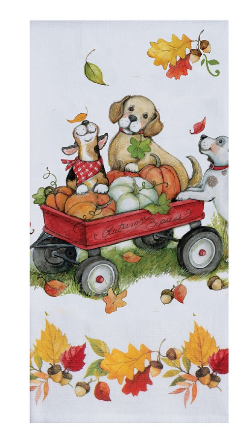 Kay Dee (H7187) Fetching Fall Wagon Pups Dual Purpose Terry Towel
