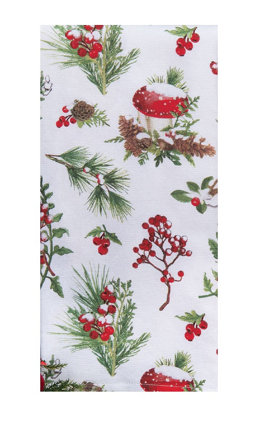 Kay Dee (H7203) Snow Capped Winter Greenery Dual Purpose Terry Towel