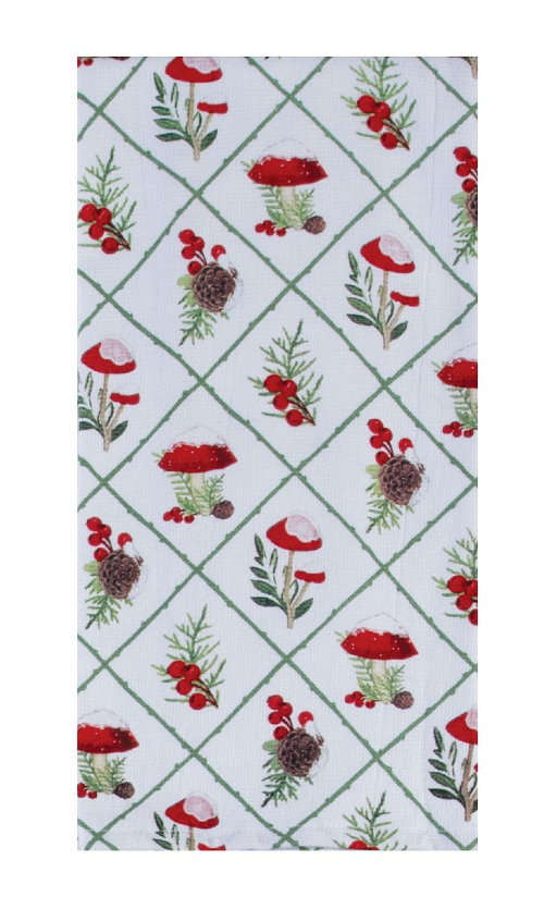 Kay Dee (H7207) Snow Capped Winter Mushroom Toss Dual Purpose Terry Towel