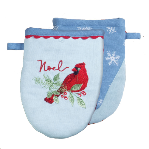 Kay Dee (H7225) Winter Blue Cardinal Embr. Grabber Mitt