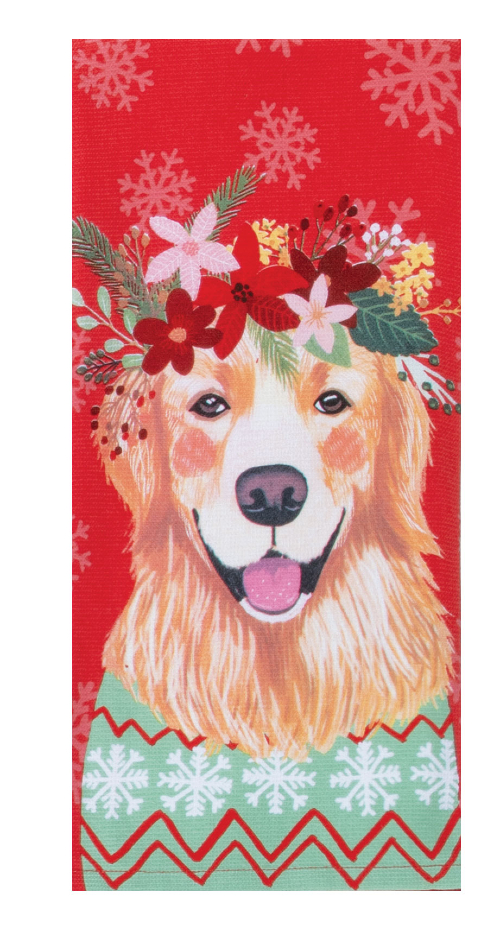 Kay Dee (H8270) Holiday Flowers Everywhere Retriever Dual Purpose Towel