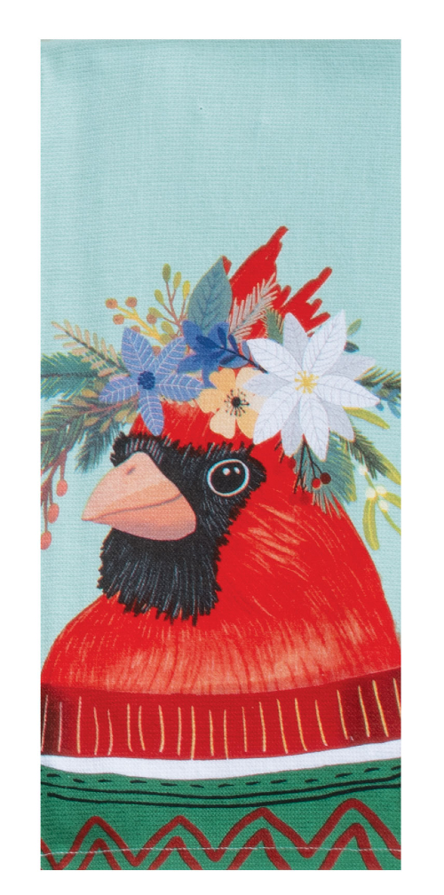 Kay Dee (H8275) Holiday Flowers Everywhere Cardinal Dual Purpose Towel