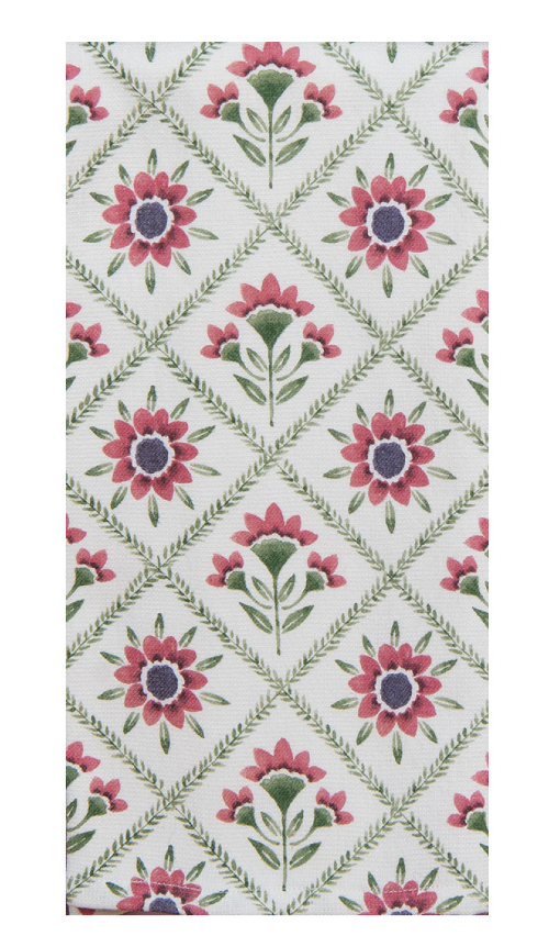 Kay Dee (H8319) Mulberry Bloom Block Print Dual Purpose Towel