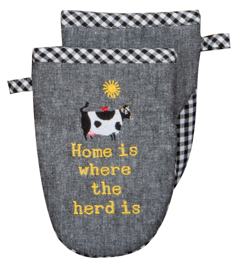 Kay Dee (R4825) Farm Charm Cow Embroidered Grabber Mitt