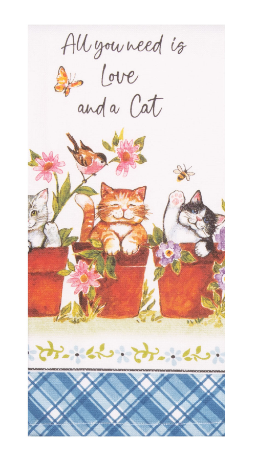 Kay Dee (R7872) Curious Kittens Love Cat Dual Purpose Towel