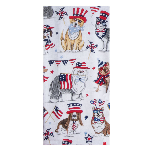Kay Dee (R8073) Patriotic Dogs Dual Purpose Terry Towel