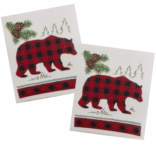 Kay Dee (R8145) Woodland Bear 2PK Swedish Fun Cloths (were $10.99 now $8.99)