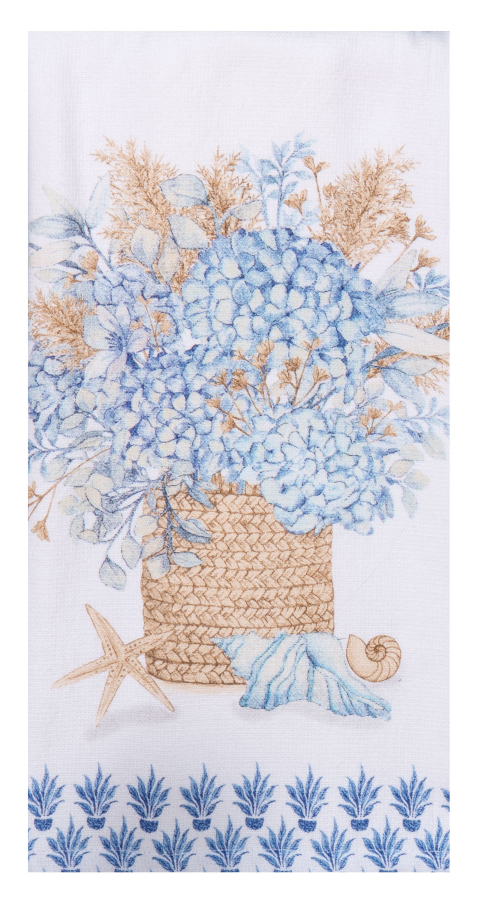Kay Dee (R8350)  Beach Vibes Hydrangea Bouquet Dual Purpose Terry Towel