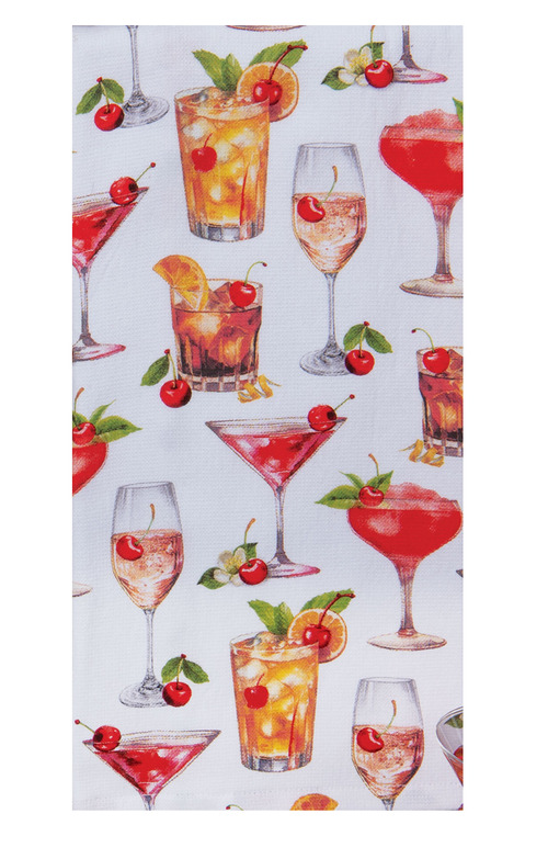 Kay Dee (R8369) Sweet Cherry Cocktails Dual Purpose Terry Towel