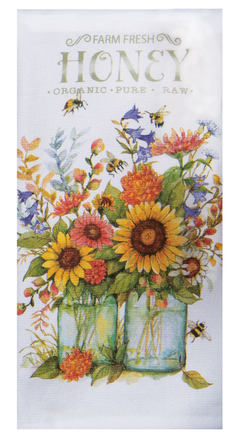 Kay Dee (R8420) Bee Floral Honey Floral Dual Purpose Terry Towel