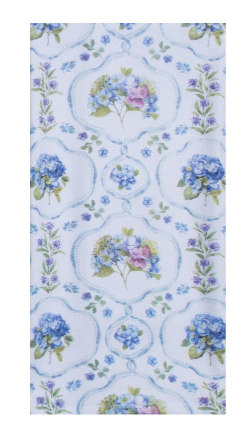 Kay Dee (R8603) Whispers of Blue Trellis Dual Purpose Towel