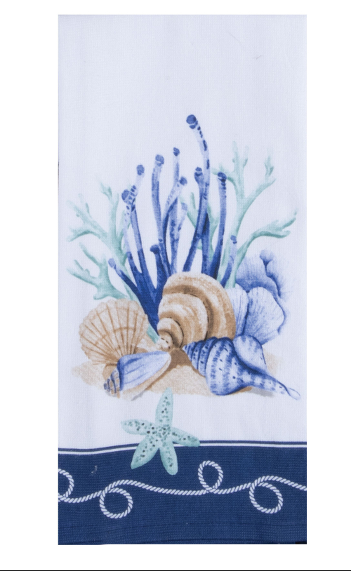 Kay Dee (R8766) Oyster Bay Shells Dual Purpose Towel