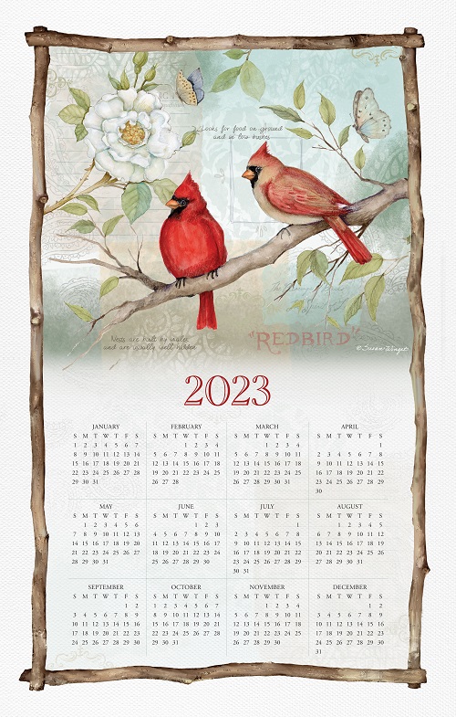 2023 Kay Dee & Willow Creek Linen like Calendar Towels Old Deerfield