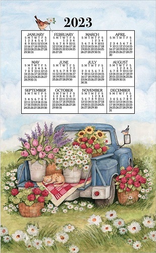 2020 Linen Calendar Towel Herb Garden 