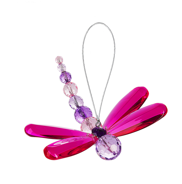 Crystal Expressions by Ganz: Beaded Dragonfly Ornament #ACRY-399 PINK (Number 4)