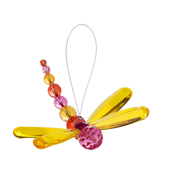 Crystal Expressions by Ganz: Beaded Dragonfly Ornament #ACRY-399 YELLOW (Number 5)