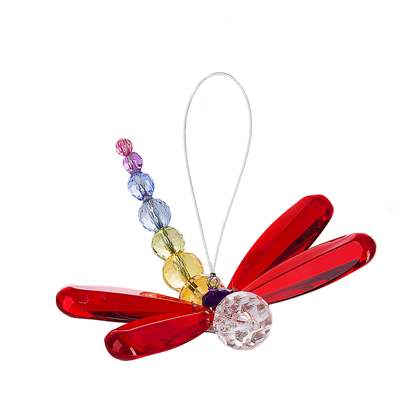 Crystal Expressions by Ganz: Beaded Dragonfly Ornament #ACRY-399 RED (Number 6)