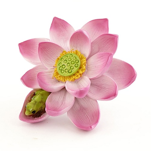 Topland #4515 Cute Mini Frog Sleeping on Lotus Flower