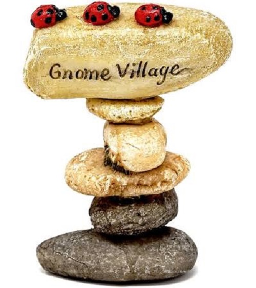 Topland #4789 Mini Gnome Village Stone Sign