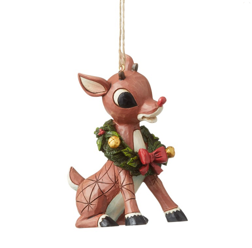 Jim Shore #6004151 Rudolph With Wreath Around Neck Ornament 