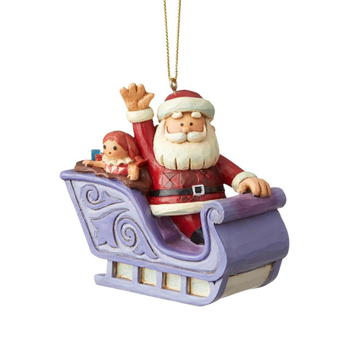 Jim Shore #6004149 Santa In Sleigh Ornament