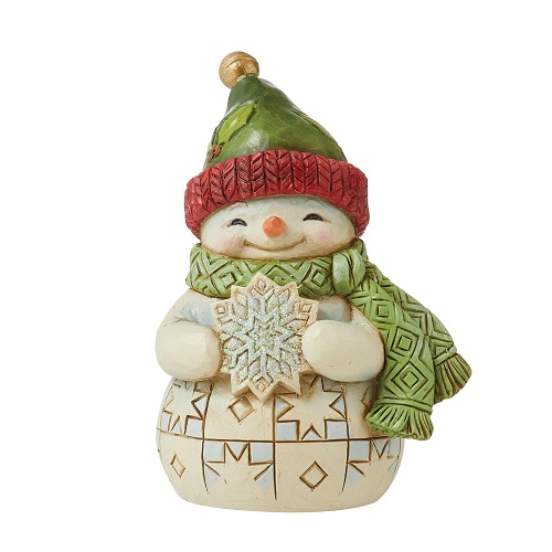 Jim Shore #6011489 Snowman Holding Snowflake Mini