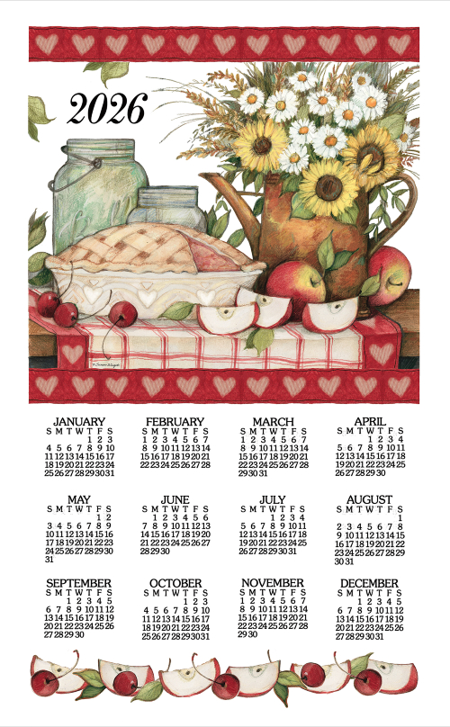 2026 Calendar Towel (3555) Apple Pie  (Shipping in June)