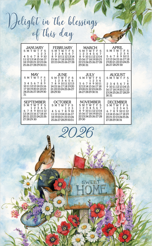 2026 Calendar Towel (3558) Floral Mailbox (Shipping in June)