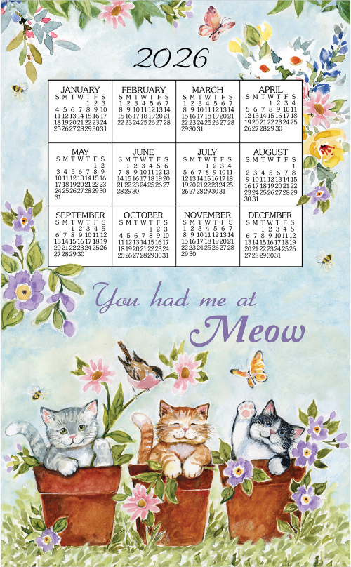 2026 Calendar Towel (3563) Sweet Kitties (Shipping in June)