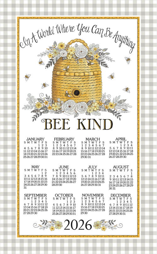 2026 Calendar Towel (3564)  Bee Kind (Shipping in June)