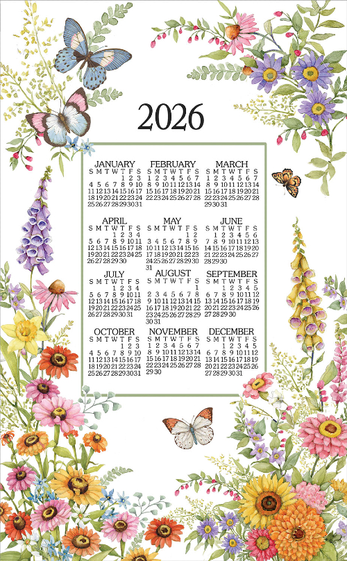 2026 NEW Calendar Towel (3568) Garden Walk  (Shipping in June)