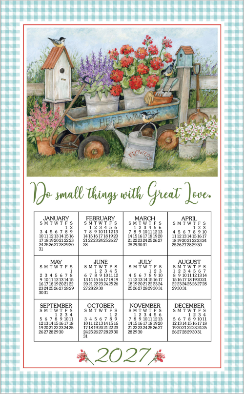 2027 Calendar Towel (3580) Blue Wagon