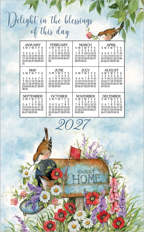 2027 Calendar Towel (3581) Floral Mailbox 