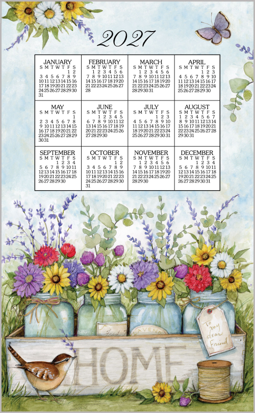 2027 Calendar Towel (3584) Home Floral 
