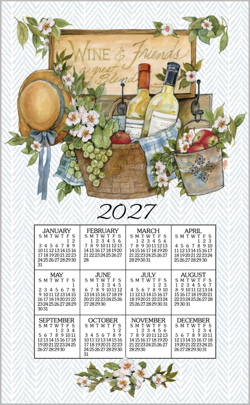 2027 Calendar Towel (3588) Wine Basket