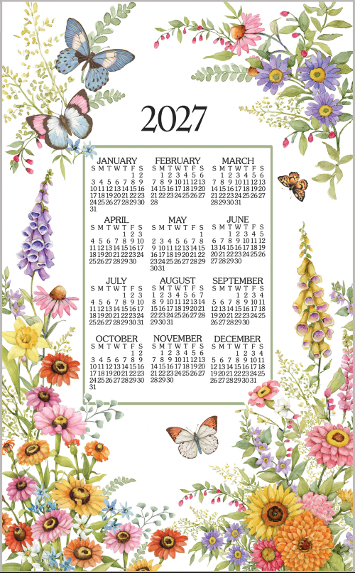 2027 Calendar Towel (3590) Garden Walk 