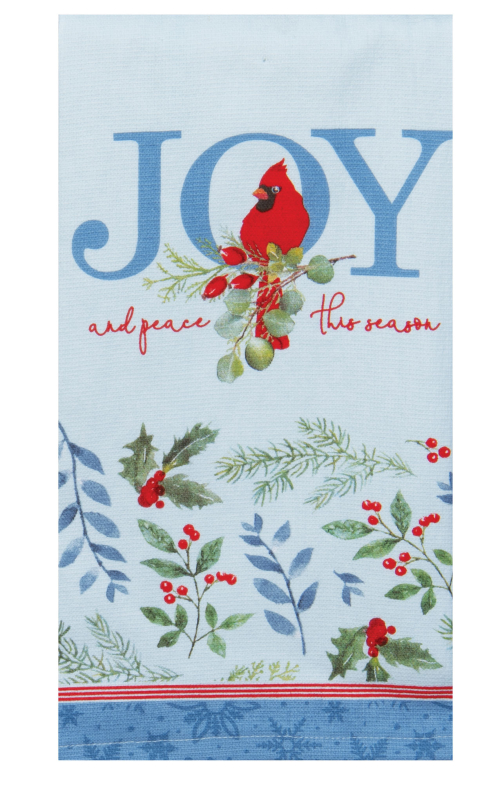 Kay Dee (H7223) Winter Blue Cardinal Joy Dual Purpose Towel